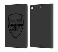 Head Case Designs Officially Licensed Arsenal FC Black Logo Crest 2 Leather Wallet Case Compatible With Apple iPad 9.7 2017 / iPad 9.7 2018
