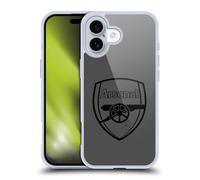 Head Case Designs Officially Licensed Arsenal FC Black Logo Crest 2 Soft Gel Case Compatible With Apple iPhone 16