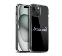 Head Case Designs Officially Licensed Arsenal FC Black Training Patterns Gel Case [Military Grade Protection] Compatible with Apple iPhone 15 and Compatible with MagSafe