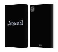 Head Case Designs Officially Licensed Arsenal FC Black Training Patterns Leather Wallet Case Compatible With Apple iPad Pro 11 M4/M5 2024/2025