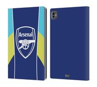 Head Case Designs Officially Licensed Arsenal FC Blue Yellow Training Patterns Leather Wallet Case Compatible With Apple iPad Pro 11 M4/M5 2024/2025