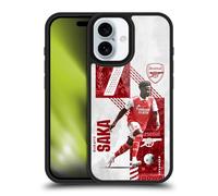 Head Case Designs Officially Licensed Arsenal FC Bukayo Saka 2022/23 First Team Gel Armour Case [Military Grade Drop Protection] Compatible With Apple iPhone 16