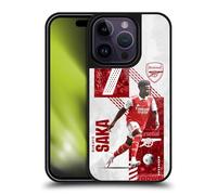 Head Case Designs Officially Licensed Arsenal FC Bukayo Saka 2022/23 First Team Gel Armour Case [Military Grade Drop Protection] Compatible With Apple iPhone 14 Pro