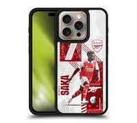 Head Case Designs Officially Licensed Arsenal FC Bukayo Saka 2022/23 First Team Gel Armour Case [Military Grade Drop Protection] Compatible With Apple iPhone 16 Pro