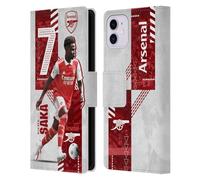 Head Case Designs Officially Licensed Arsenal FC Bukayo Saka 2022/23 First Team Leather Wallet Case Compatible With Apple iPhone 11