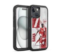 Head Case Designs Officially Licensed Arsenal FC Bukayo Saka 2022/23 First Team Ultra-Armoured Shockproof Case [Military Grade Protection] Compatible With Apple iPhone 15