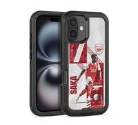 Head Case Designs Officially Licensed Arsenal FC Bukayo Saka 2022/23 First Team Ultra-Armoured Shockproof Case [Military Grade Protection] Compatible With Apple iPhone 16