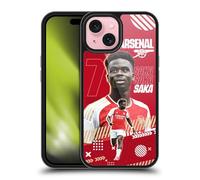Head Case Designs Officially Licensed Arsenal FC Bukayo Saka 2023/24 First Team Gel Armour Case [Military Grade Drop Protection] Compatible With Apple iPhone 15