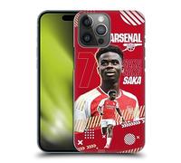 Head Case Designs Officially Licensed Arsenal FC Bukayo Saka 2023/24 First Team Hard Back Case Compatible With Apple iPhone 14 Pro Max