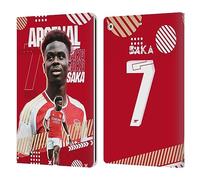 Head Case Designs Officially Licensed Arsenal FC Bukayo Saka 2023/24 First Team Leather Wallet Case Compatible With Apple iPad 10.2 2019/2020/2021