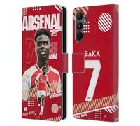 Head Case Designs Officially Licensed Arsenal FC Bukayo Saka 2023/24 First Team Leather Wallet Case Compatible With Samsung Galaxy A05s