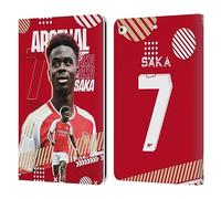 Head Case Designs Officially Licensed Arsenal FC Bukayo Saka 2023/24 First Team Leather Wallet Case Compatible With Apple iPad 9.7 2017 / iPad 9.7 2018