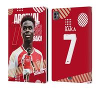 Head Case Designs Officially Licensed Arsenal FC Bukayo Saka 2023/24 First Team Leather Wallet Case Compatible With Apple iPad Pro 11 M4 2024