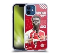 Head Case Designs Officially Licensed Arsenal FC Bukayo Saka 2023/24 First Team Soft Gel Case Compatible With Apple iPhone 12 / iPhone 12 Pro