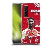 Head Case Designs Officially Licensed Arsenal FC Bukayo Saka 2023/24 First Team Soft Gel Case Compatible With Oppo Find X2 Pro 5G