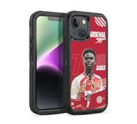 Head Case Designs Officially Licensed Arsenal FC Bukayo Saka 2023/24 First Team Ultra-Armoured Shockproof Case [Military Grade Protection] Compatible With Apple iPhone 14