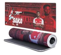 Head Case Designs Officially Licensed Arsenal FC Bukayo Saka 2024/25 Crest Kit and Players 37.4 x 15.75 x 0.16 inches (900 x 400 mm) - XL Gaming Office Desk PC Keyboard Mouse Mat Pad