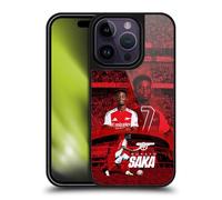 Head Case Designs Officially Licensed Arsenal FC Bukayo Saka 2024/25 First Team Gel Armour Case [Military Grade Drop Protection] Compatible With Apple iPhone 14 Pro