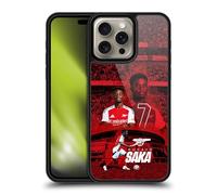 Head Case Designs Officially Licensed Arsenal FC Bukayo Saka 2024/25 First Team Gel Armour Case [Military Grade Drop Protection] Compatible With Apple iPhone 16 Pro Max