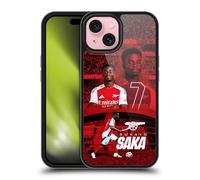Head Case Designs Officially Licensed Arsenal FC Bukayo Saka 2024/25 First Team Gel Armour Case [Military Grade Drop Protection] Compatible With Apple iPhone 15