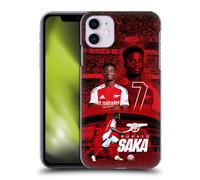Head Case Designs Officially Licensed Arsenal FC Bukayo Saka 2024/25 First Team Hard Back Case Compatible With Apple iPhone 11