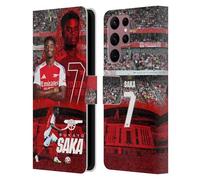 Head Case Designs Officially Licensed Arsenal FC Bukayo Saka 2024/25 First Team Leather Wallet Case Compatible With Samsung Galaxy S22 Ultra 5G