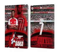 Head Case Designs Officially Licensed Arsenal FC Bukayo Saka 2024/25 First Team Leather Wallet Case Compatible With Apple iPad 10.2 2019/2020/2021