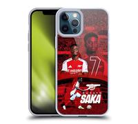 Head Case Designs Officially Licensed Arsenal FC Bukayo Saka 2024/25 First Team Soft Gel Case Compatible With Apple iPhone 12 Pro Max