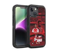 Head Case Designs Officially Licensed Arsenal FC Bukayo Saka 2024/25 First Team Ultra-Armoured Shockproof Case [Military Grade Protection] Compatible With Apple iPhone 14