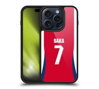 Head Case Designs Officially Licensed Arsenal FC Bukayo Saka 2024/25 Players Home Kit Gel Armour Case [Military Grade Drop Protection] Compatible With Apple iPhone 15 Pro