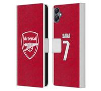 Head Case Designs Officially Licensed Arsenal FC Bukayo Saka 2025/26 Players Home Kit Leather Wallet Case Compatible With Samsung Galaxy A05