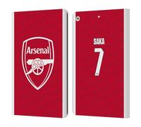 Head Case Designs Officially Licensed Arsenal FC Bukayo Saka 2025/26 Players Home Kit Leather Wallet Case Compatible With Apple iPad 10.2 2019/2020/2021