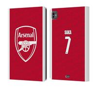 Head Case Designs Officially Licensed Arsenal FC Bukayo Saka 2025/26 Players Home Kit Leather Wallet Case Compatible With Apple iPad Pro 11 M4/M5 2024/2025