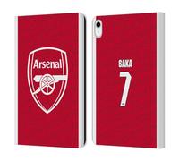 Head Case Designs Officially Licensed Arsenal FC Bukayo Saka 2025/26 Players Home Kit Leather Wallet Case Compatible With Apple iPad 10.9 2022/2025
