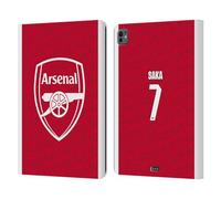 Head Case Designs Officially Licensed Arsenal FC Bukayo Saka 2025/26 Players Home Kit Leather Wallet Case Compatible With Apple iPad Pro 13 M4 2024