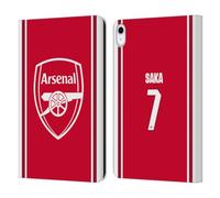 Head Case Designs Officially Licensed Arsenal FC Bukayo Saka 2026/27 Players Home Kit 1st Group Leather Wallet Case Compatible With Apple iPad 10.9 2022/2025
