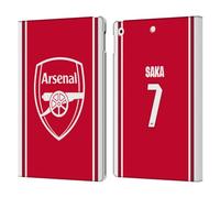 Head Case Designs Officially Licensed Arsenal FC Bukayo Saka 2026/27 Players Home Kit 1st Group Leather Wallet Case Compatible With Apple iPad 10.2 2019/2020/2021