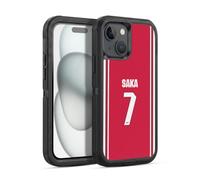 Head Case Designs Officially Licensed Arsenal FC Bukayo Saka 2026/27 Players Home Kit 1st Group Ultra-Armoured Shockproof Case [Military Grade Protection] Compatible With Apple iPhone 15