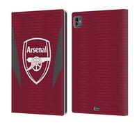Head Case Designs Officially Licensed Arsenal FC Burgundy Training Patterns Leather Wallet Case Compatible With Apple iPad Pro 11 M4/M5 2024/2025