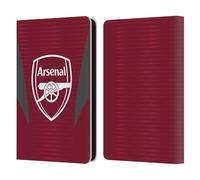 Head Case Designs Officially Licensed Arsenal FC Burgundy Training Patterns Leather Wallet Case Compatible With Amazon Kindle 11th Gen 6in 2022