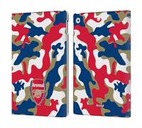 Head Case Designs Officially Licensed Arsenal FC Camouflage Crest Patterns Leather Wallet Case Compatible With Apple iPad 10.2 2019/2020/2021