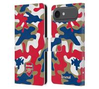Head Case Designs Officially Licensed Arsenal FC Camouflage Crest Patterns Leather Wallet Case Compatible With Apple iPhone 17 Air