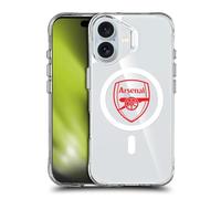 Head Case Designs Officially Licensed Arsenal FC Crest Gunners Logo Icon Shockproof Bumper Case [Military Grade Protection] Compatible with Apple iPhone 16 and Compatible with MagSafe
