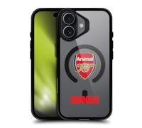 Head Case Designs Officially Licensed Arsenal FC Crest Logo Icon Black Shockproof Bumper Case [Military Grade Protection] Compatible with Apple iPhone 17 and Compatible with MagSafe