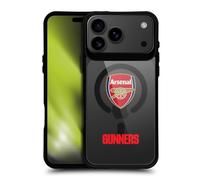 Head Case Designs Officially Licensed Arsenal FC Crest Logo Icon Black Shockproof Bumper Case [Military Grade Protection] Compatible with Apple iPhone 17 Pro Max and Compatible with MagSafe
