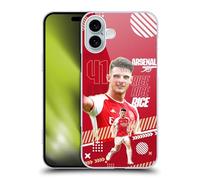 Head Case Designs Officially Licensed Arsenal FC Declan Rice 2023/24 First Team Hard Back Case Compatible With Apple iPhone 16 Plus