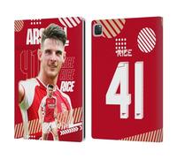 Head Case Designs Officially Licensed Arsenal FC Declan Rice 2023/24 First Team Leather Wallet Case Compatible With Apple iPad Pro 12.9 2020/2021/2022