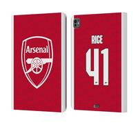 Head Case Designs Officially Licensed Arsenal FC Declan Rice 2025/26 Players Home Kit Leather Wallet Case Compatible With Apple iPad Pro 13 M4 2024