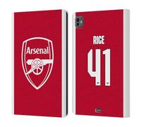 Head Case Designs Officially Licensed Arsenal FC Declan Rice 2025/26 Players Home Kit Leather Wallet Case Compatible With Apple iPad Pro 11 M4/M5 2024/2025
