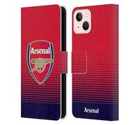 Head Case Designs Officially Licensed Arsenal FC Fade Crest 2 Leather Book Wallet Case Cover Compatible With Apple iPhone 13